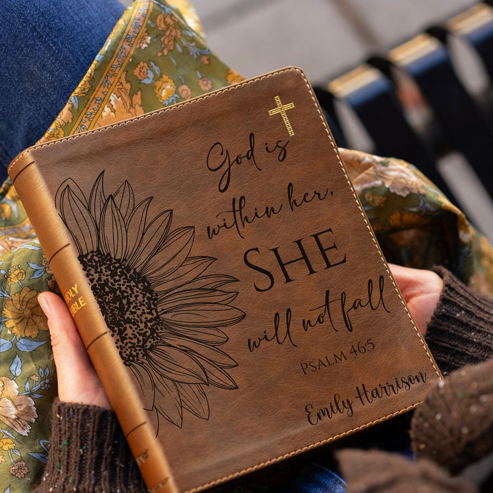 Personalized NIV Journal the Word Bible – Double Column Brown | Sunflower