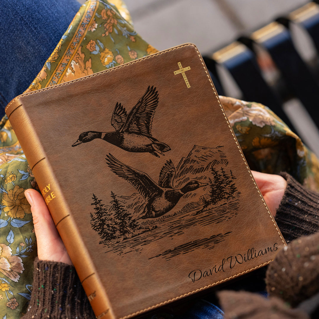 Personalized NIV Journal the Word Bible – Double Column Brown | Mallards In Flight