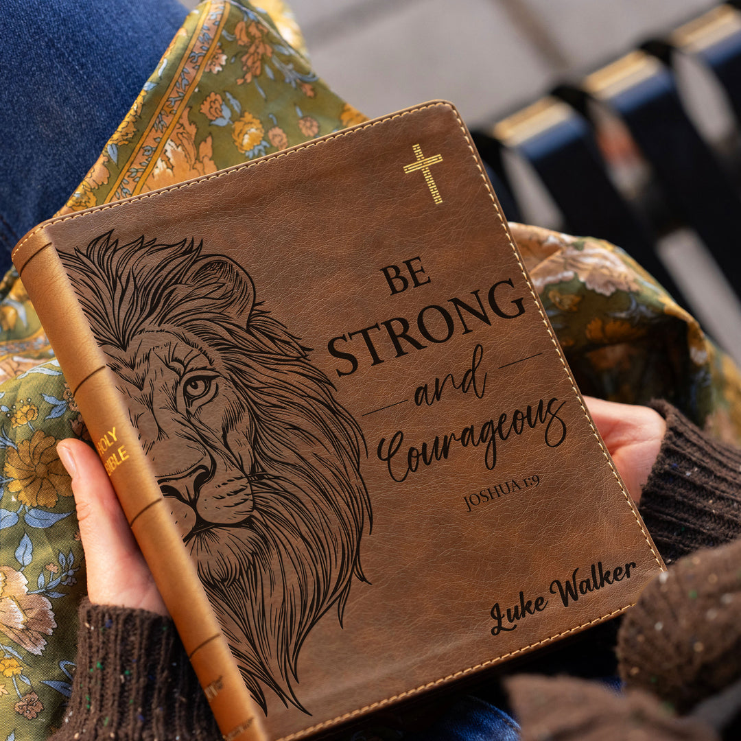 Personalized NIV Journal the Word Bible – Double Column Brown | Lion Be Strong