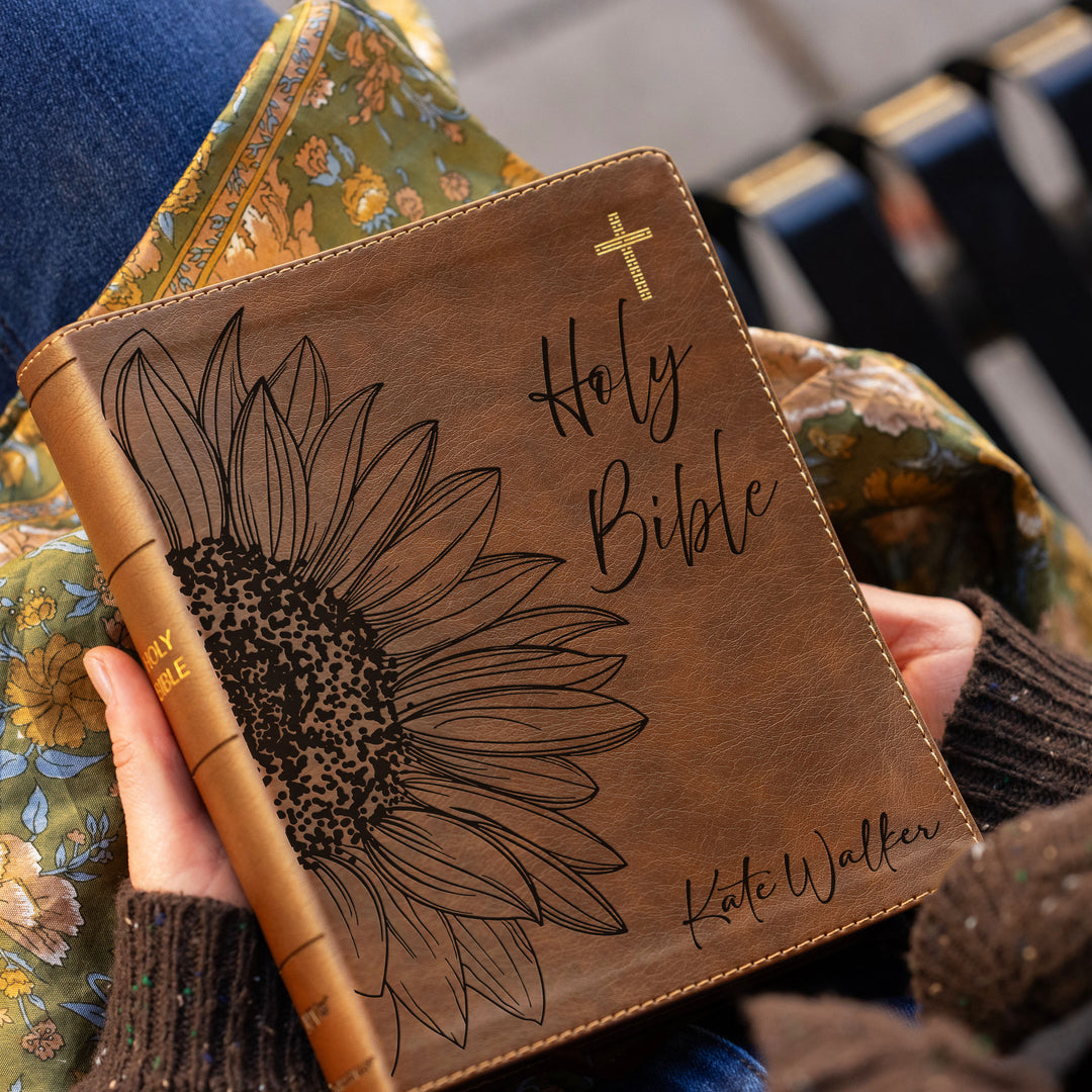 Personalized NIV Journal the Word Bible – Double Column Brown | Sunflower Holy Bible