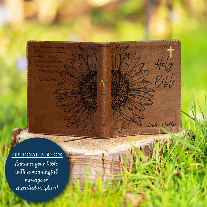 Personalized NIV Journal the Word Bible – Double Column Brown | Sunflower Holy Bible