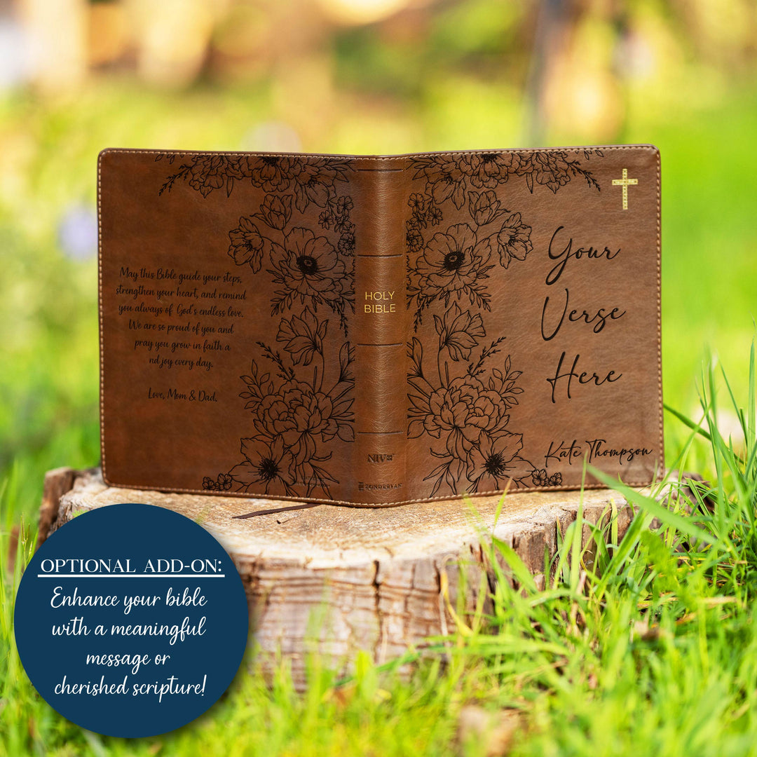 Personalized NIV Journal the Word Bible – Double Column Brown | Peony Custom Verse