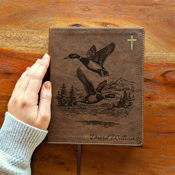 Personalized NIV Journal the Word Bible – Double Column Brown | Mallards In Flight