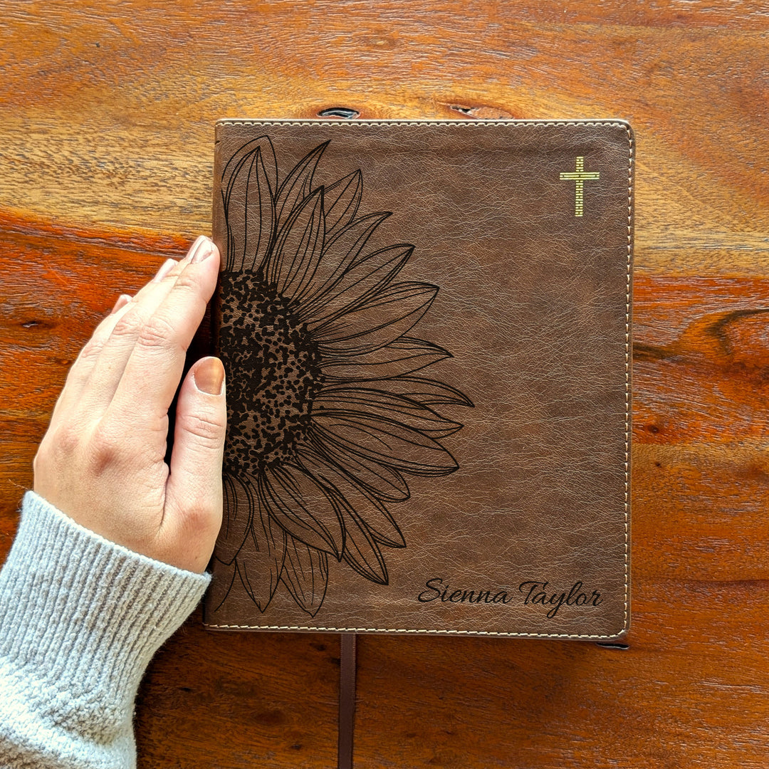 Personalized NIV Journal the Word Bible – Double Column Brown | Sunflower Large