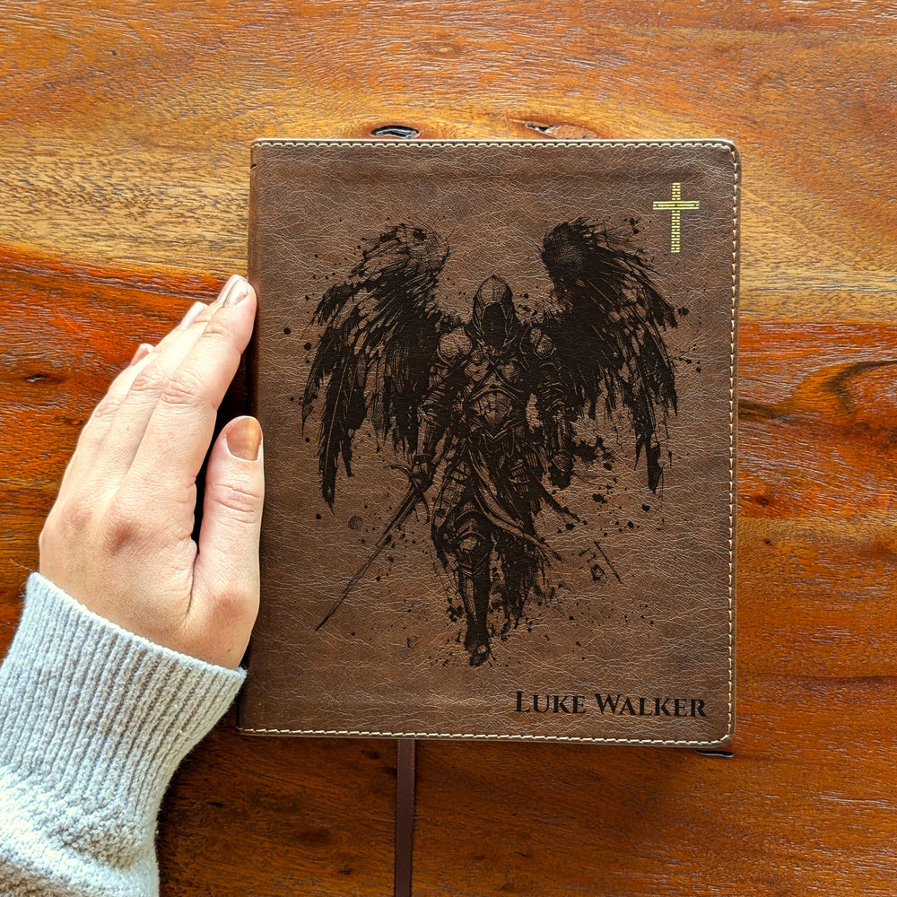 Personalized NIV Journal the Word Bible – Double Column Brown | Archangel Michael.