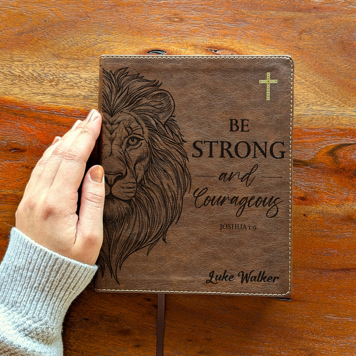 Personalized NIV Journal the Word Bible – Double Column Brown | Lion Be Strong