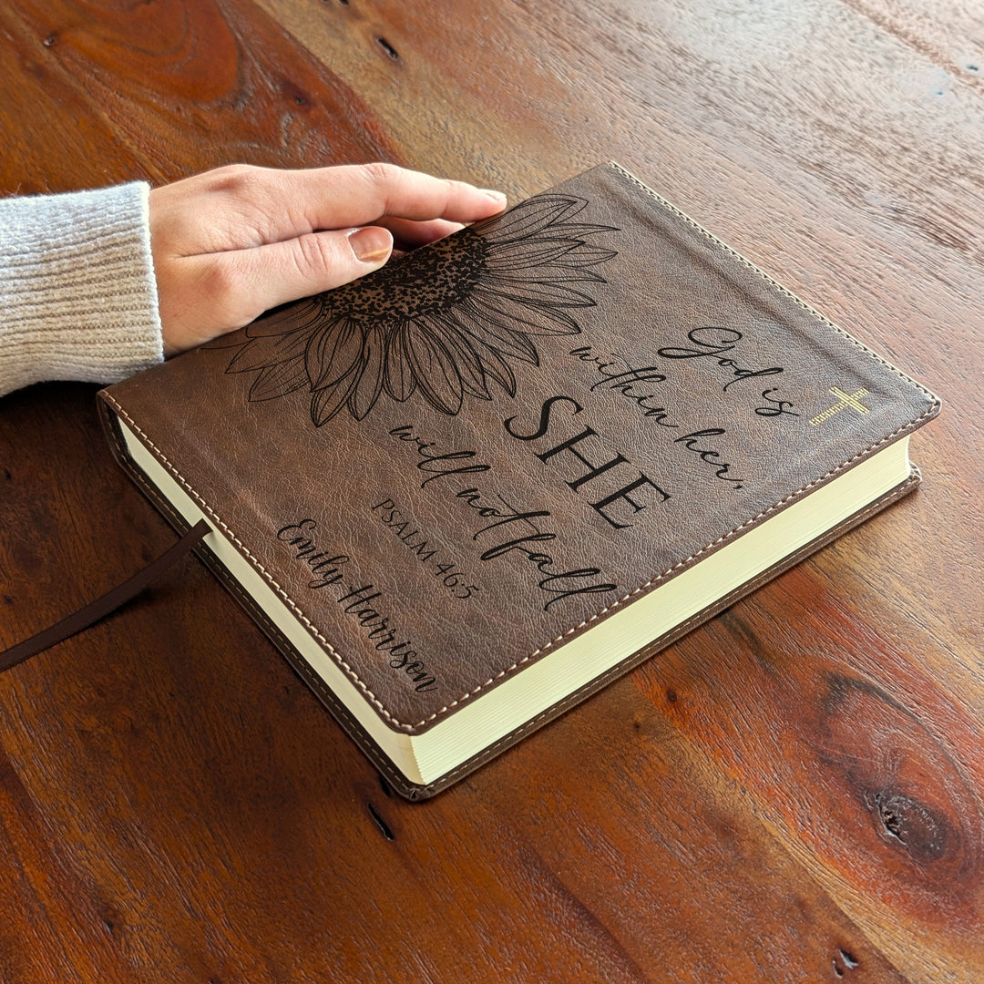 Personalized NIV Journal the Word Bible – Double Column Brown | Sunflower