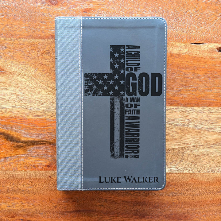 Biblia NVI tamaño personal personalizada – Letra grande, marrón | Hombre de fe