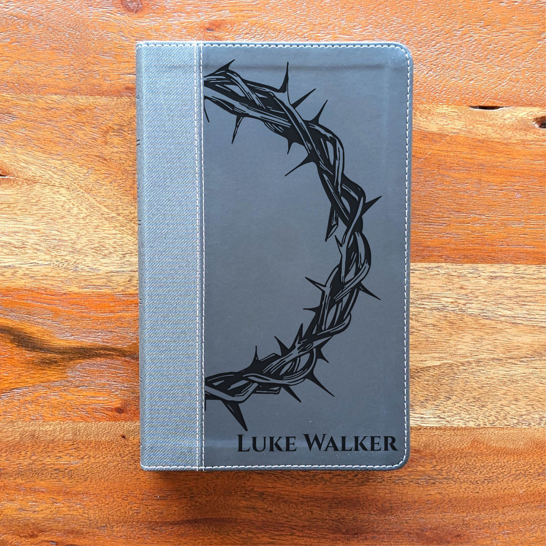 Biblia NVI tamaño personal personalizada – Letra grande, marrón | Hombre de fe