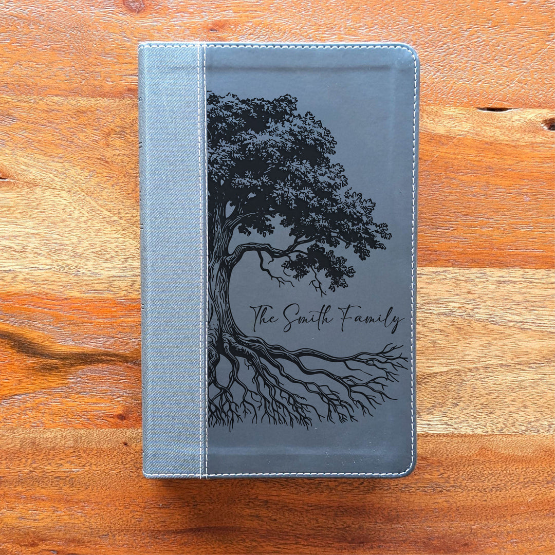 Personalized NIV Personal Size Bible – Large Print, Black | Oak Family Tree Side