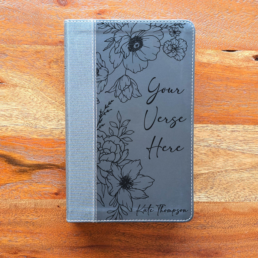 Biblia NVI tamaño personal personalizada – Letra grande, marrón | Hombre de fe