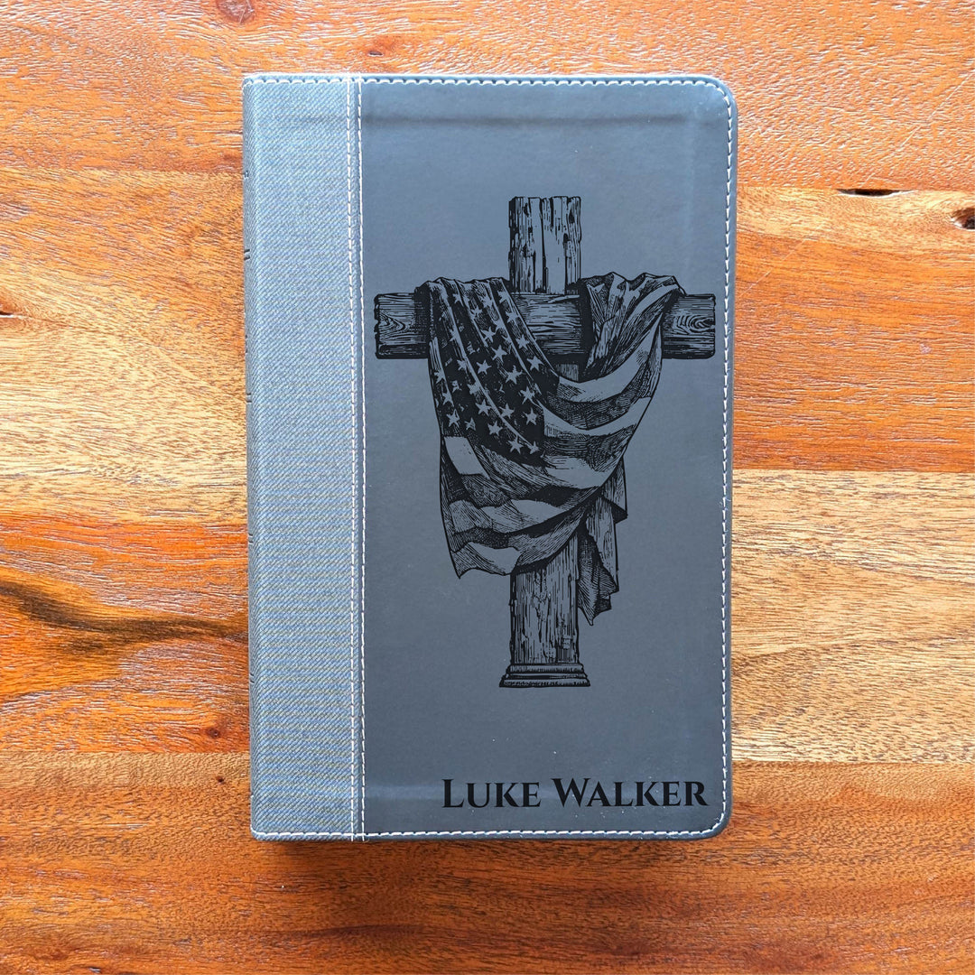 Biblia NVI tamaño personal personalizada – Letra grande, marrón | Hombre de fe
