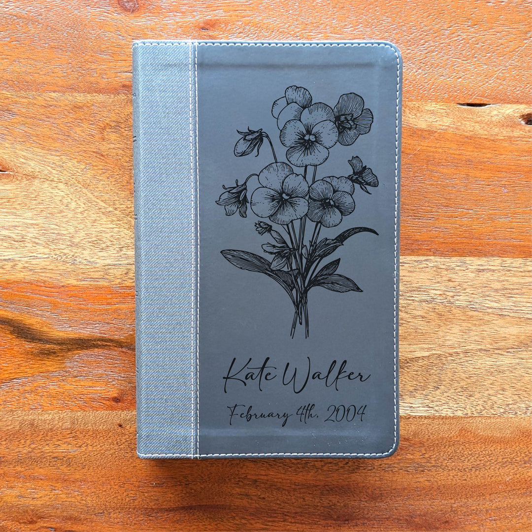 Biblia NVI tamaño personal personalizada – Letra grande, marrón | Hombre de fe