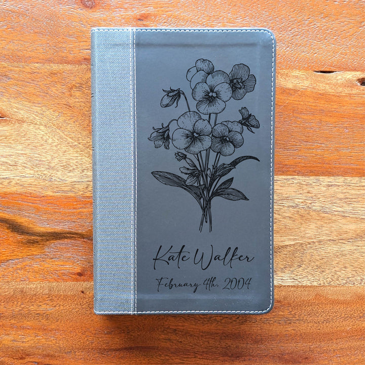 Biblia NVI tamaño personal personalizada – Letra grande, marrón | Hombre de fe