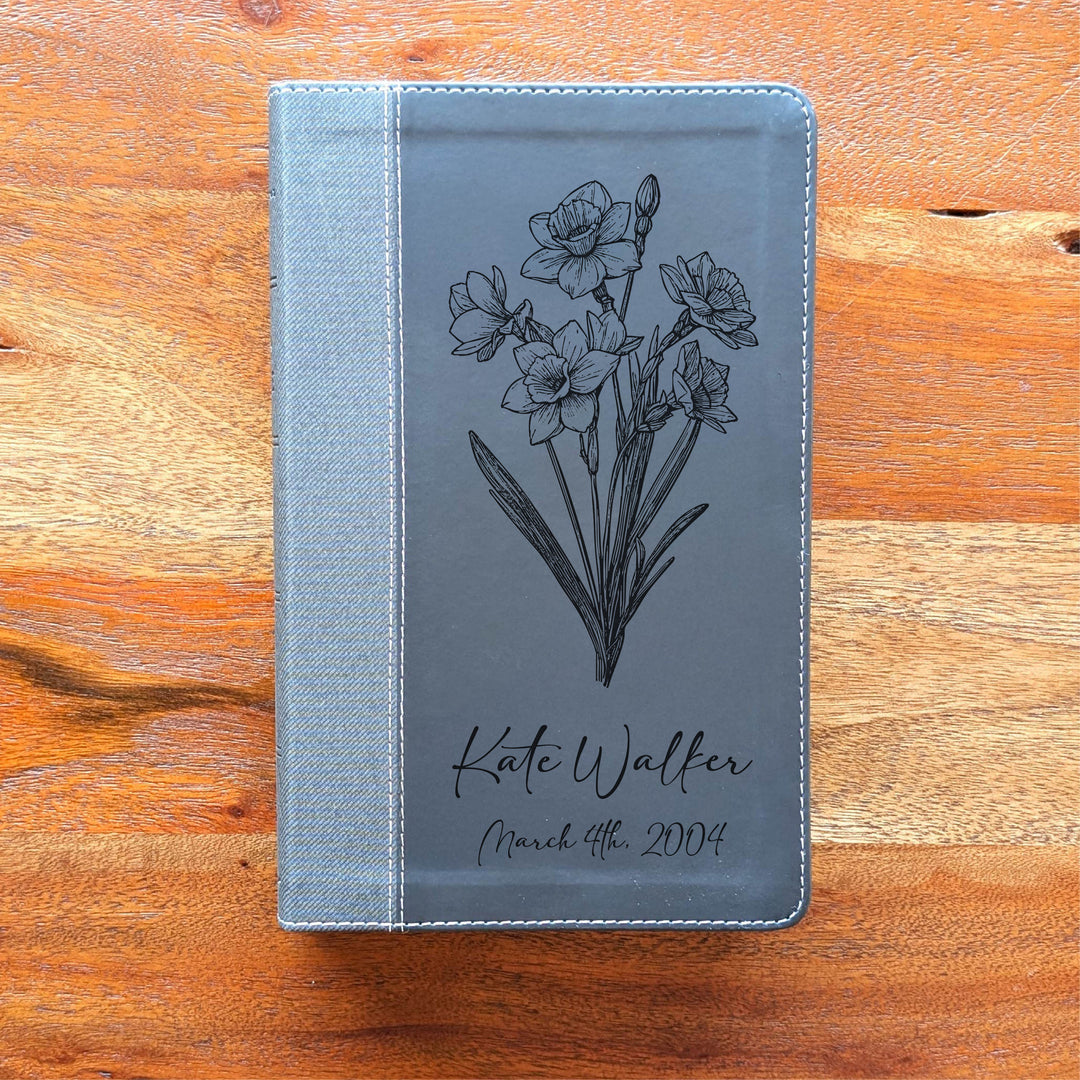 Biblia NVI tamaño personal personalizada – Letra grande, marrón | Hombre de fe