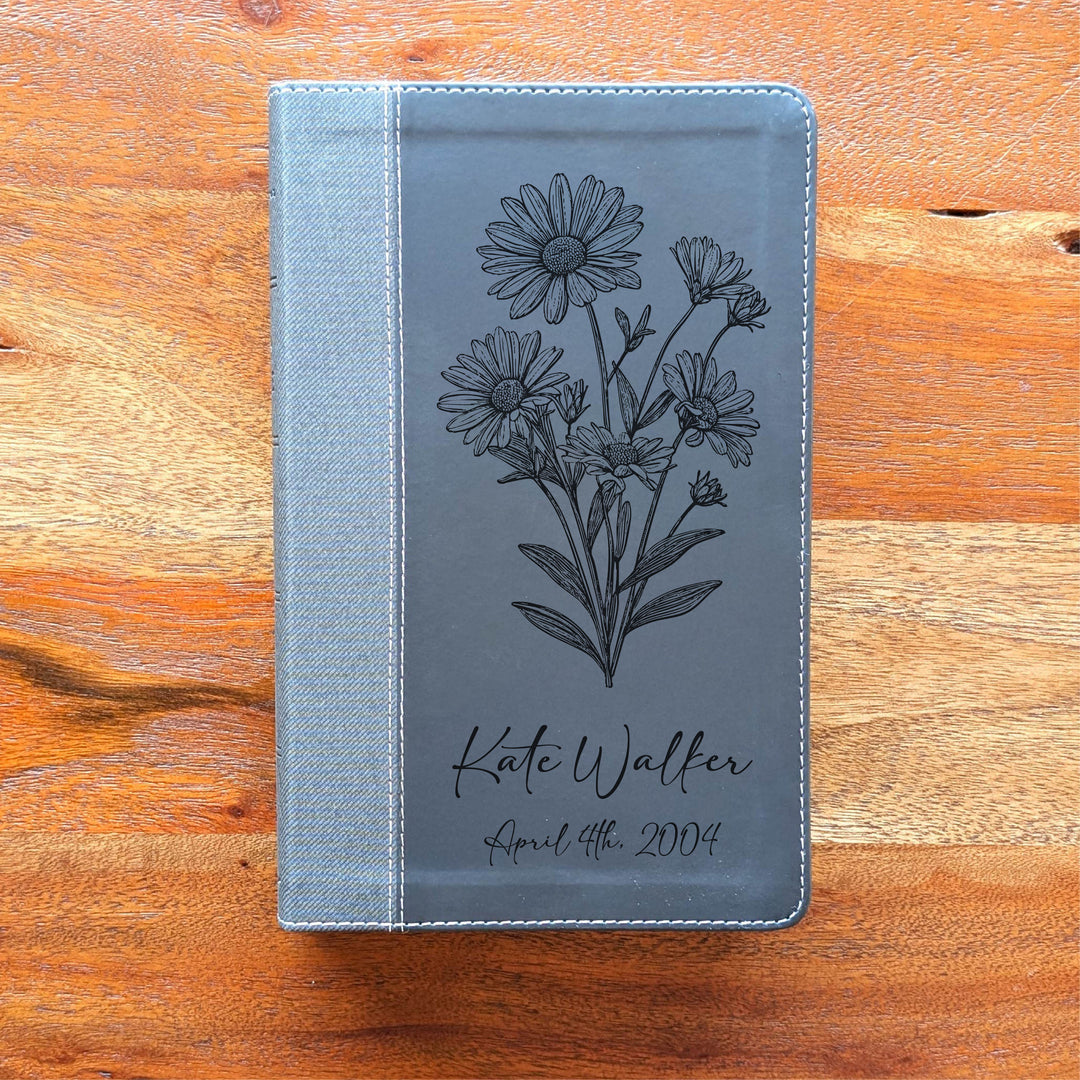 Biblia NVI tamaño personal personalizada – Letra grande, marrón | Hombre de fe