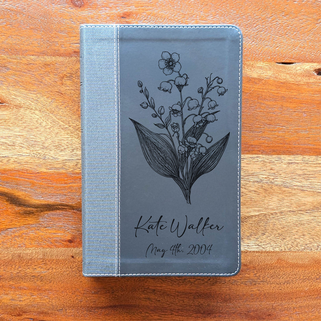 Biblia NVI tamaño personal personalizada – Letra grande, marrón | Hombre de fe