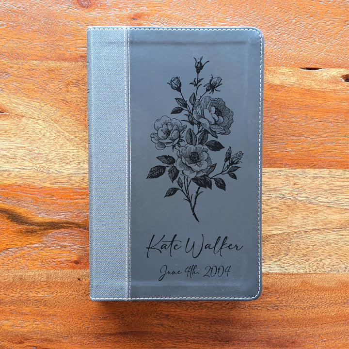 Biblia NVI tamaño personal personalizada – Letra grande, marrón | Hombre de fe