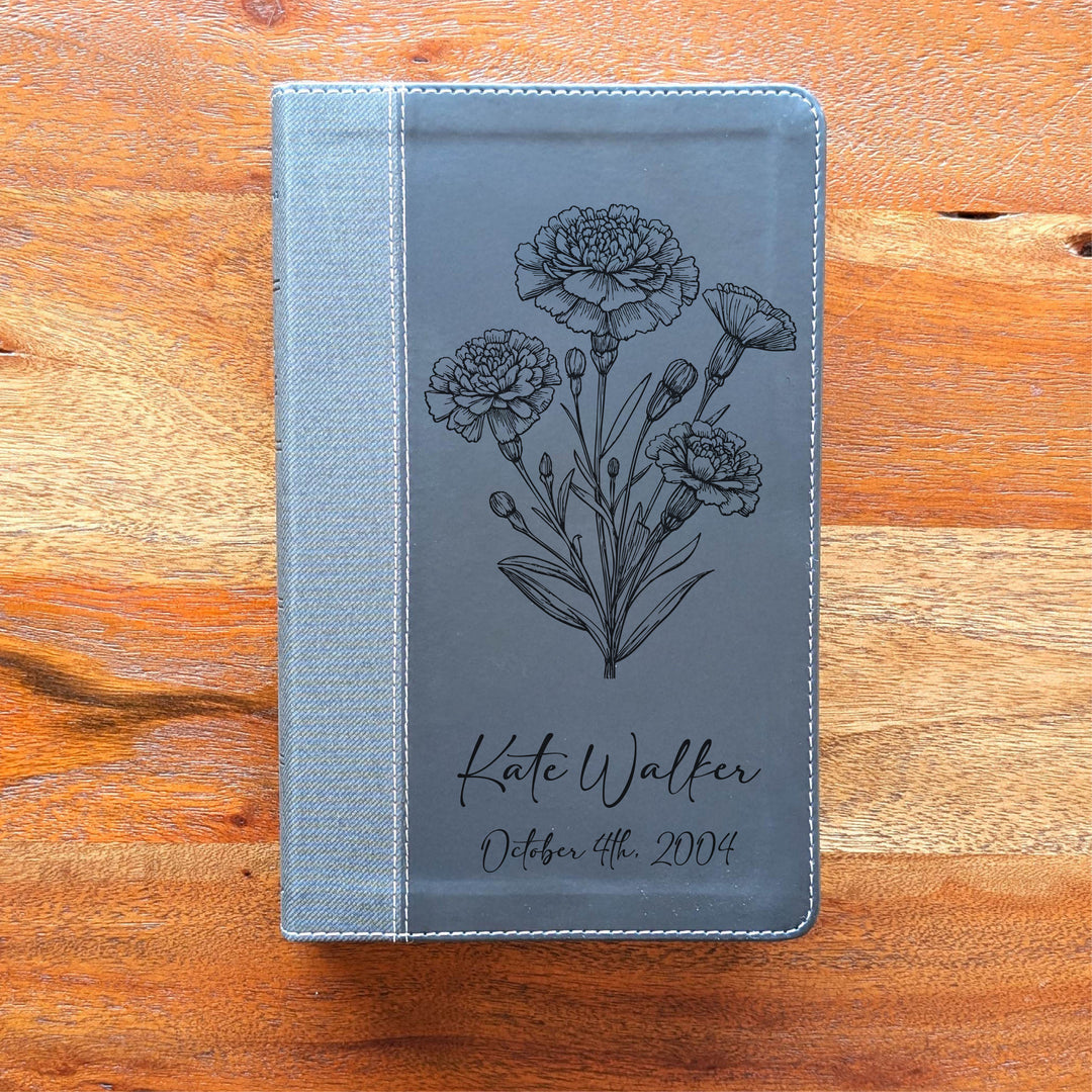 Biblia NVI tamaño personal personalizada – Letra grande, marrón | Hombre de fe