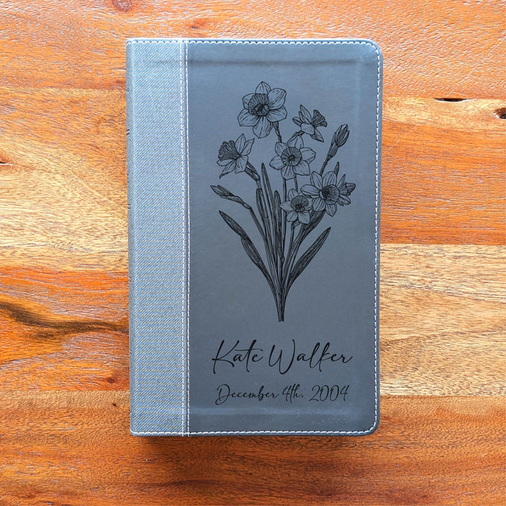 Biblia NVI tamaño personal personalizada – Letra grande, marrón | Hombre de fe