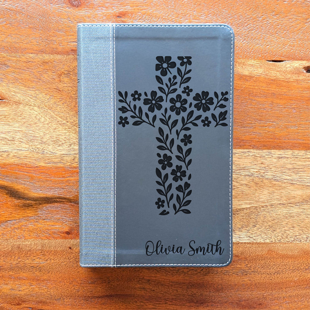Biblia NVI tamaño personal personalizada – Letra grande, marrón | Hombre de fe