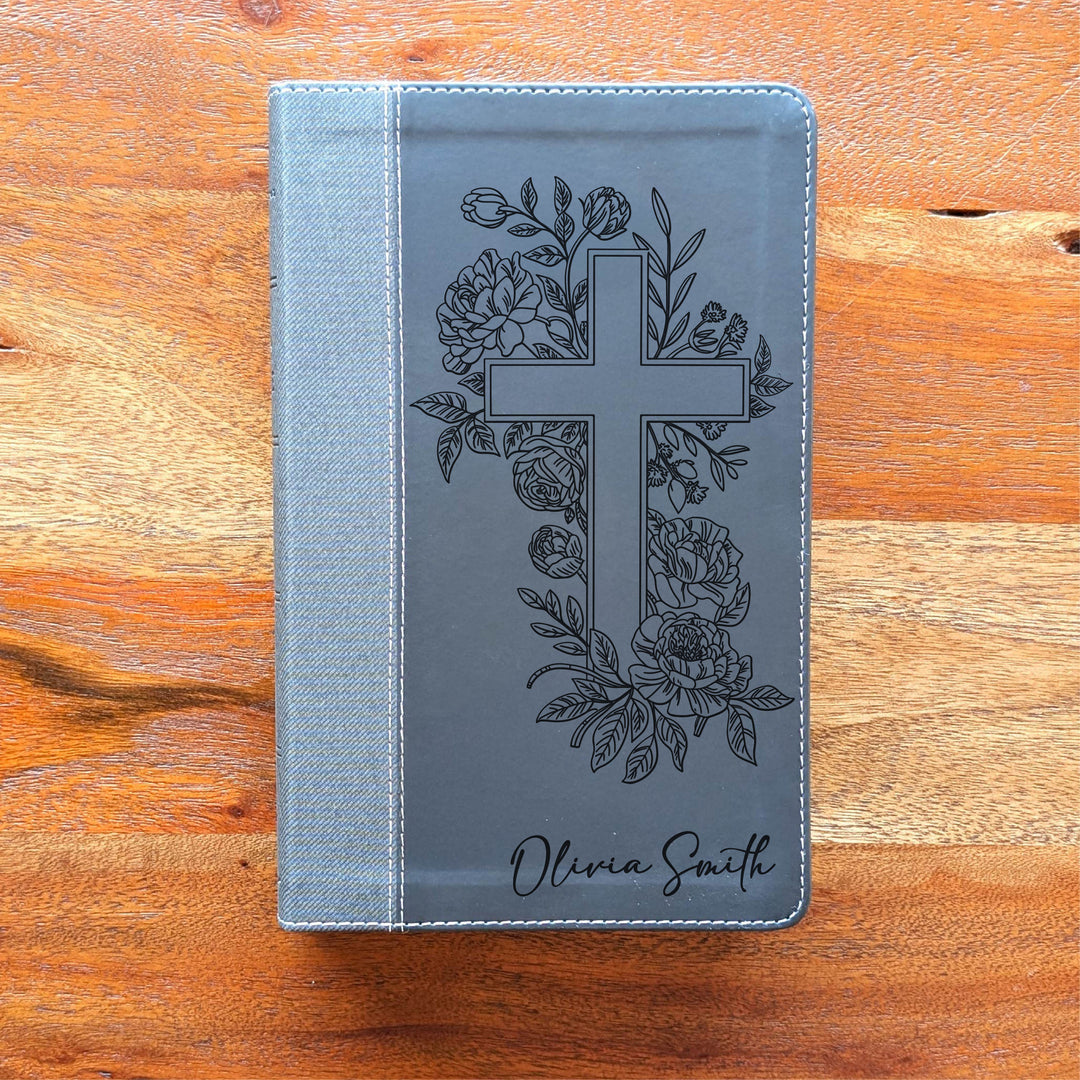 Biblia NVI tamaño personal personalizada – Letra grande, marrón | Hombre de fe