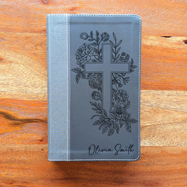 Biblia NVI tamaño personal personalizada – Letra grande, marrón | Hombre de fe