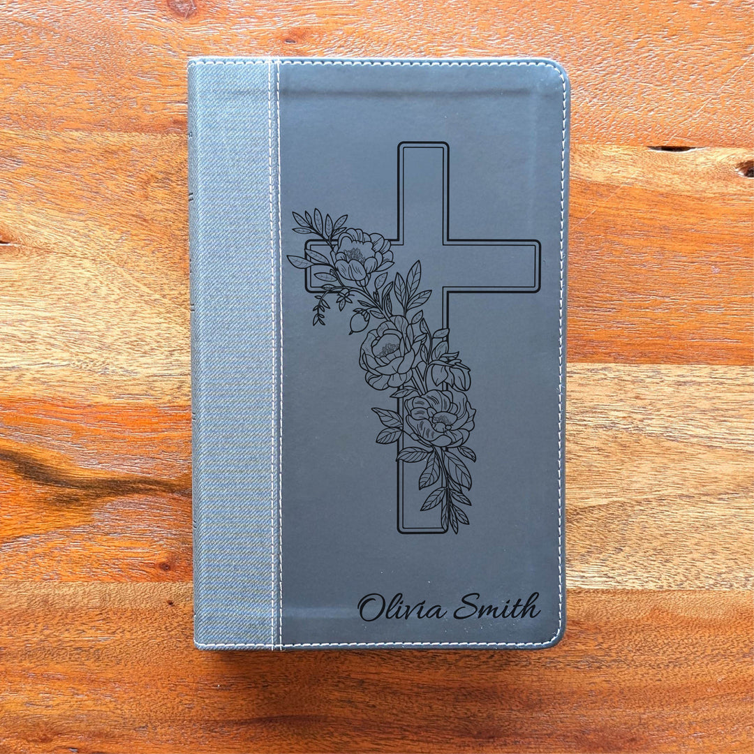 Biblia NVI tamaño personal personalizada – Letra grande, marrón | Hombre de fe