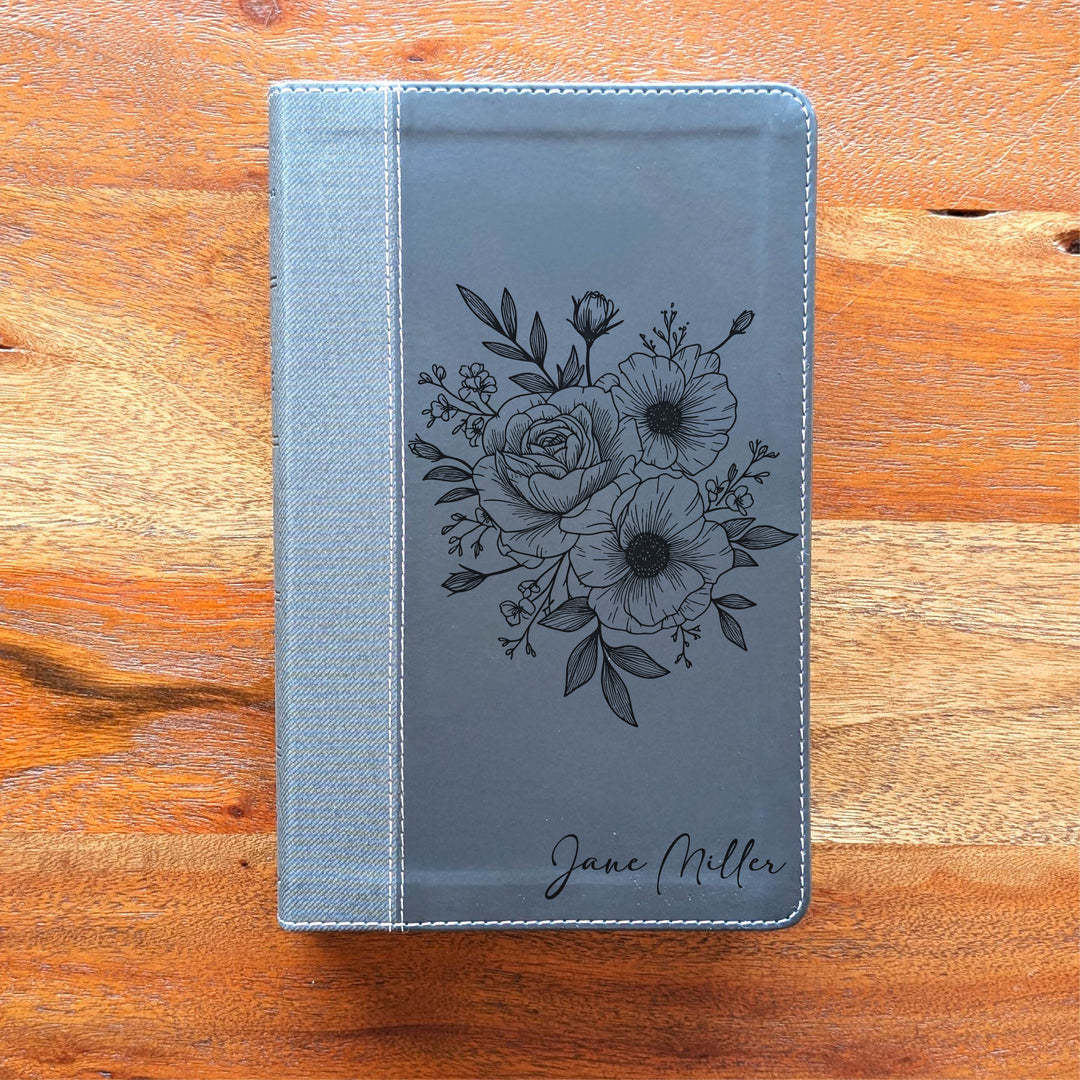 Biblia NVI tamaño personal personalizada – Letra grande, marrón | Hombre de fe