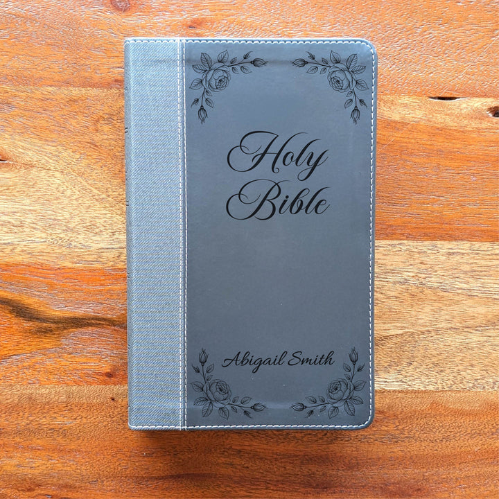 Biblia NVI tamaño personal personalizada – Letra grande, marrón | Hombre de fe