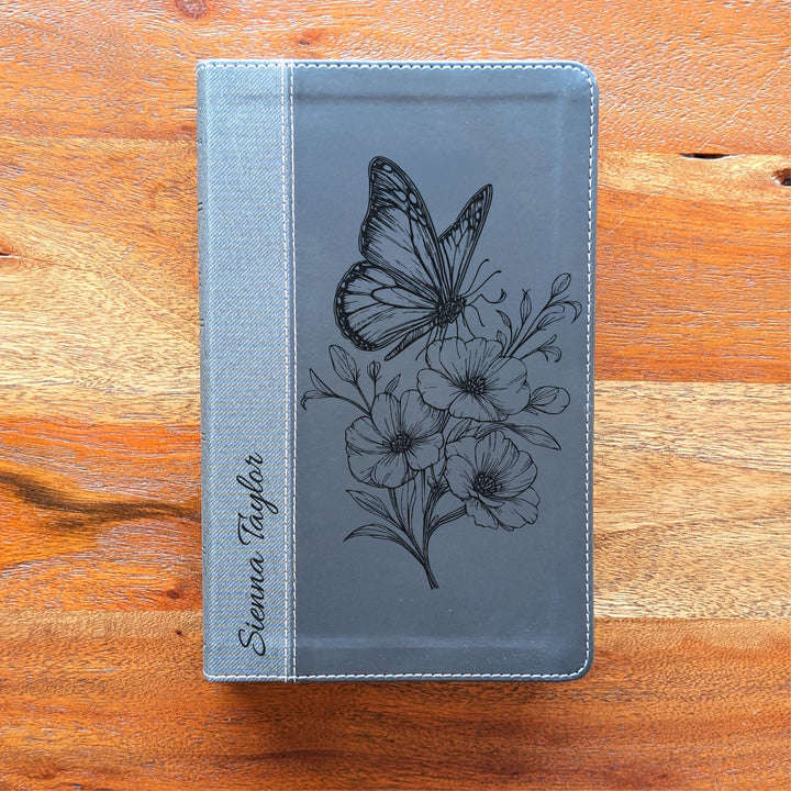 Biblia NVI tamaño personal personalizada – Letra grande, marrón | Hombre de fe