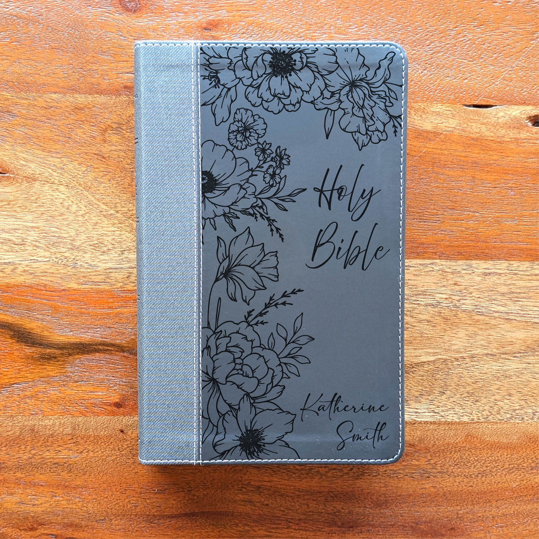 Biblia NVI tamaño personal personalizada – Letra grande, marrón | Hombre de fe