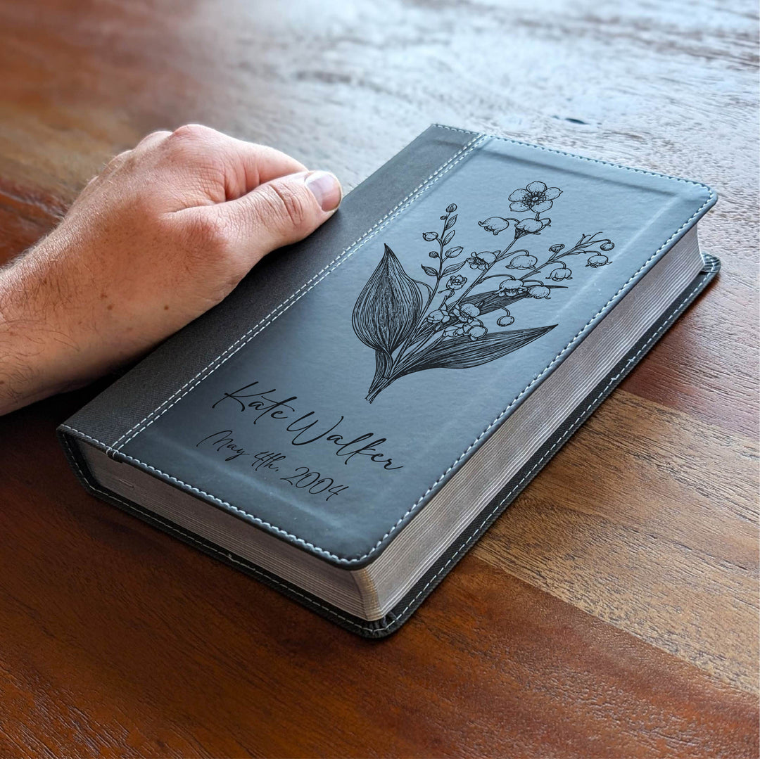 Biblia NVI tamaño personal personalizada – Letra grande, marrón | Hombre de fe