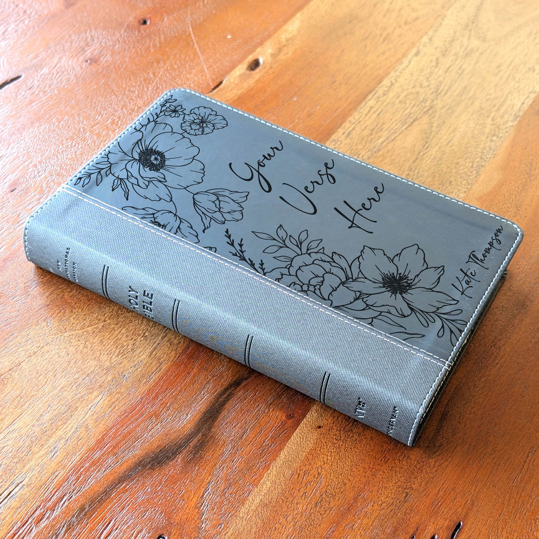 Biblia NVI tamaño personal personalizada – Letra grande, marrón | Hombre de fe