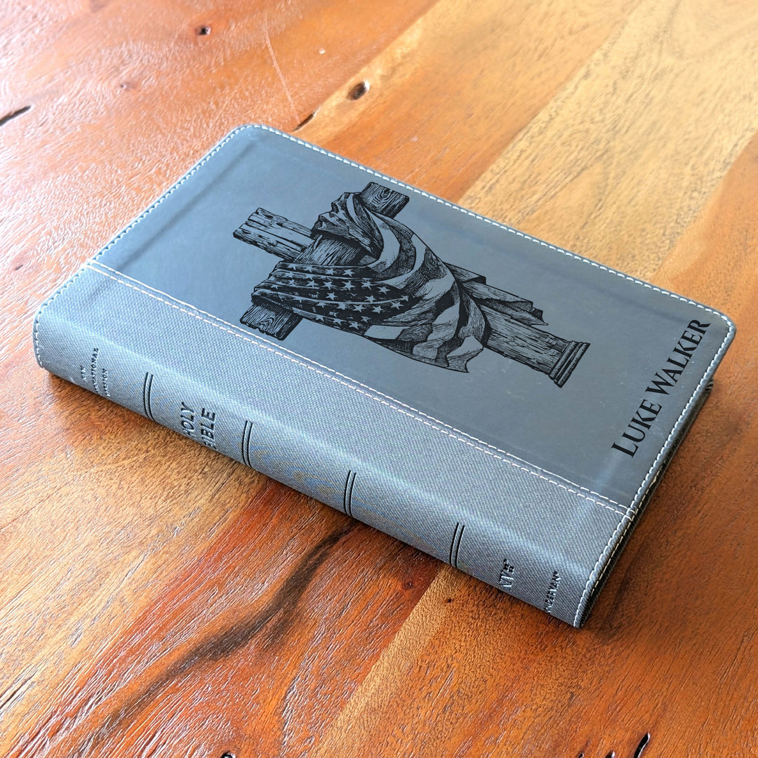 Biblia NVI tamaño personal personalizada – Letra grande, marrón | Hombre de fe