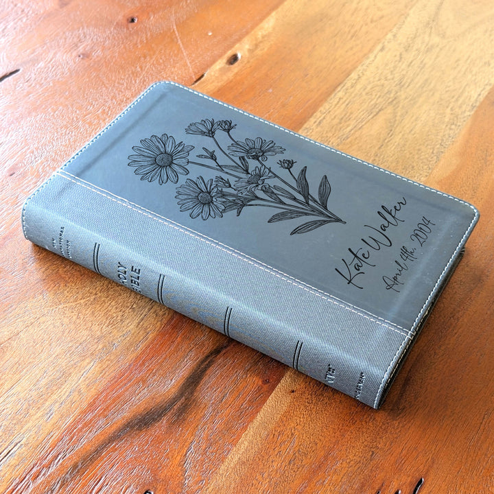 Biblia NVI tamaño personal personalizada – Letra grande, marrón | Hombre de fe