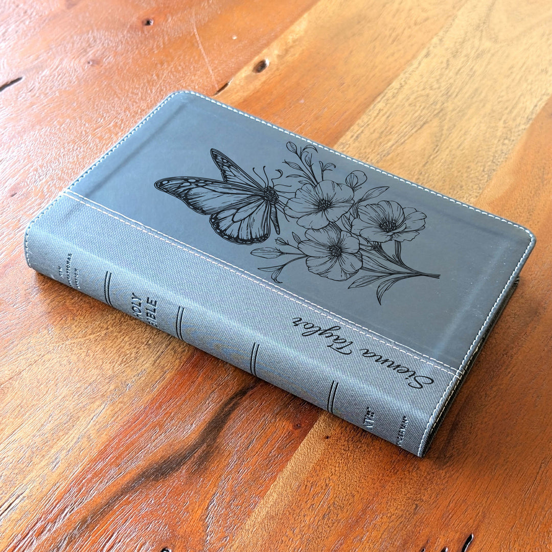 Biblia NVI tamaño personal personalizada – Letra grande, marrón | Hombre de fe