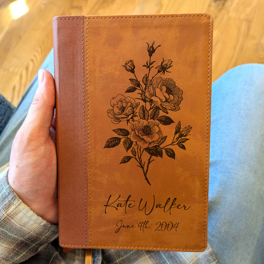 Biblia Personalizada NVI tamaño personal – Letra grande, marrón | Corona de Espinas