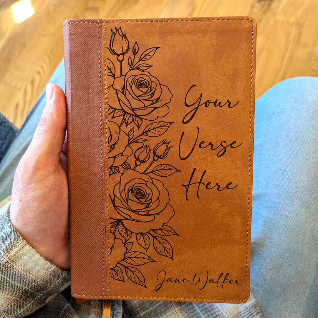 Biblia Personalizada NVI tamaño personal – Letra grande, marrón | Corona de Espinas