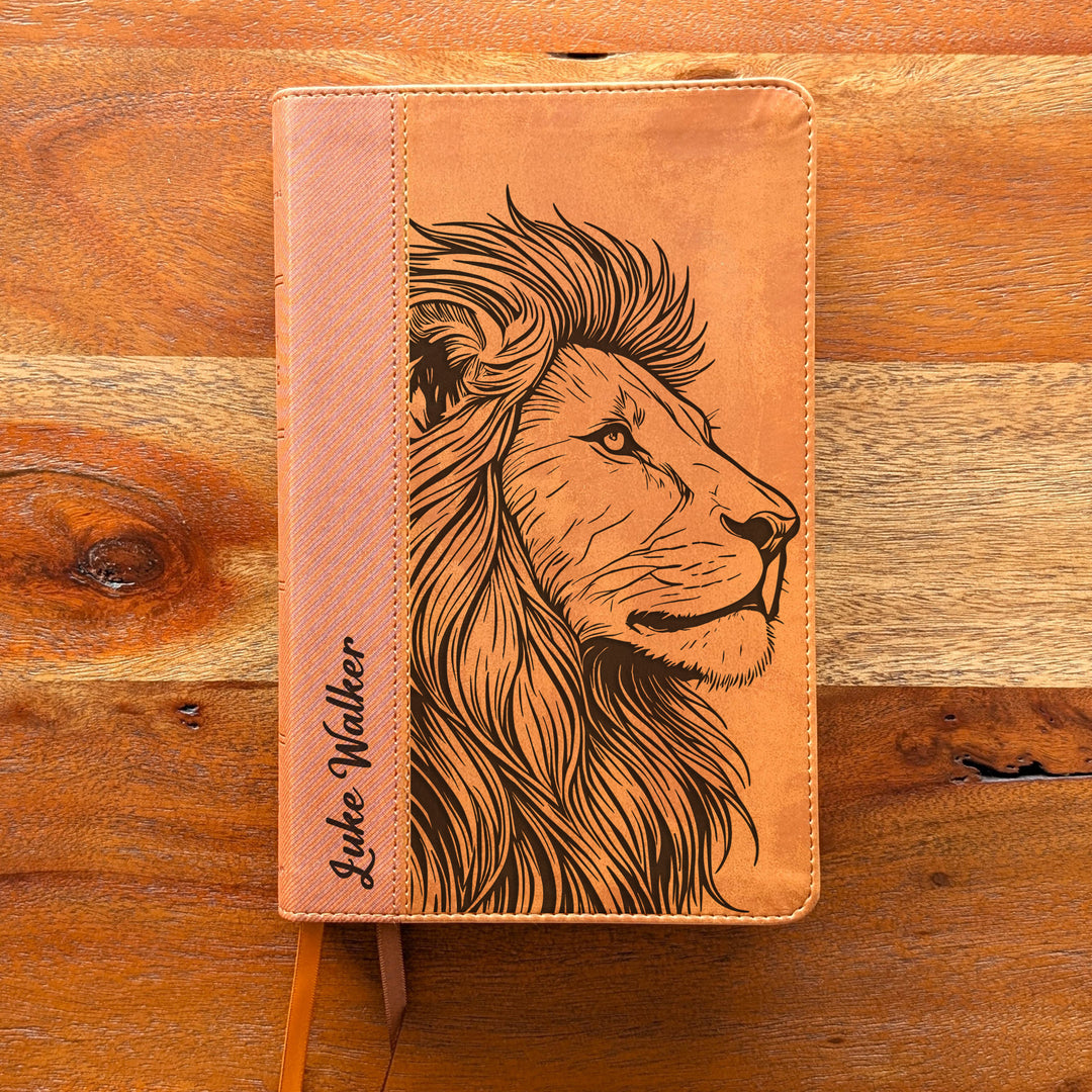 Biblia Personalizada NVI tamaño personal – Letra grande, marrón | Corona de Espinas