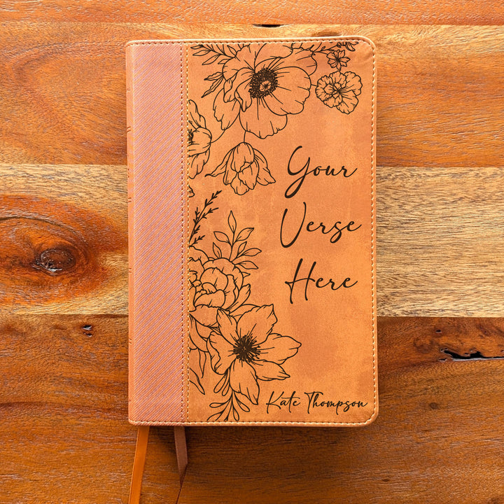 Biblia Personalizada NVI tamaño personal – Letra grande, marrón | Corona de Espinas