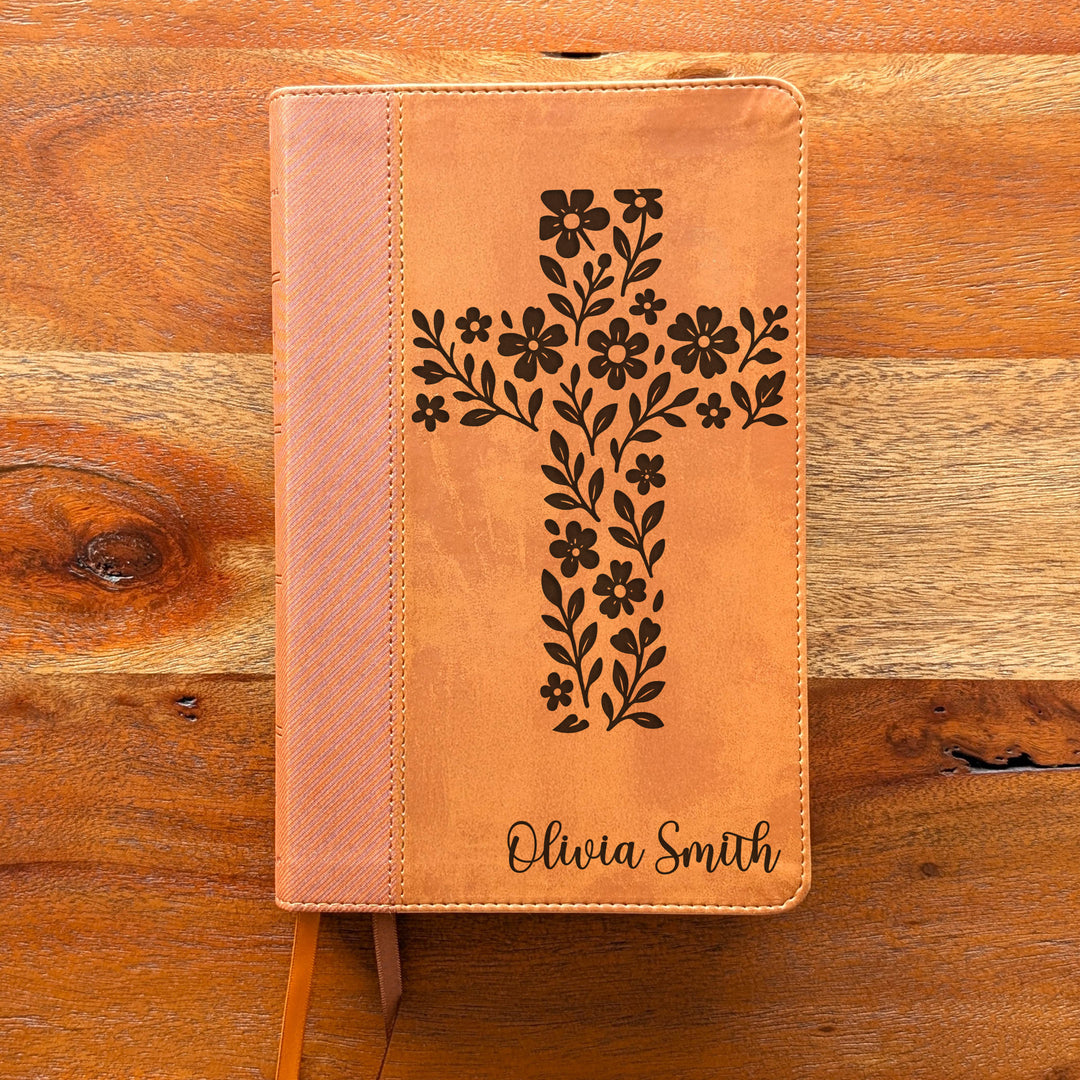 Biblia Personalizada NVI tamaño personal – Letra grande, marrón | Corona de Espinas