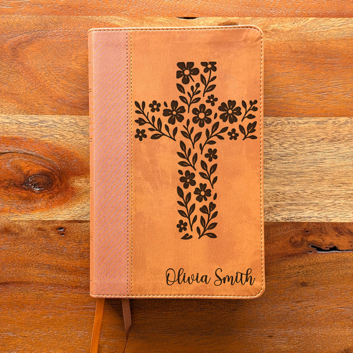 Biblia Personalizada NVI tamaño personal – Letra grande, marrón | Corona de Espinas