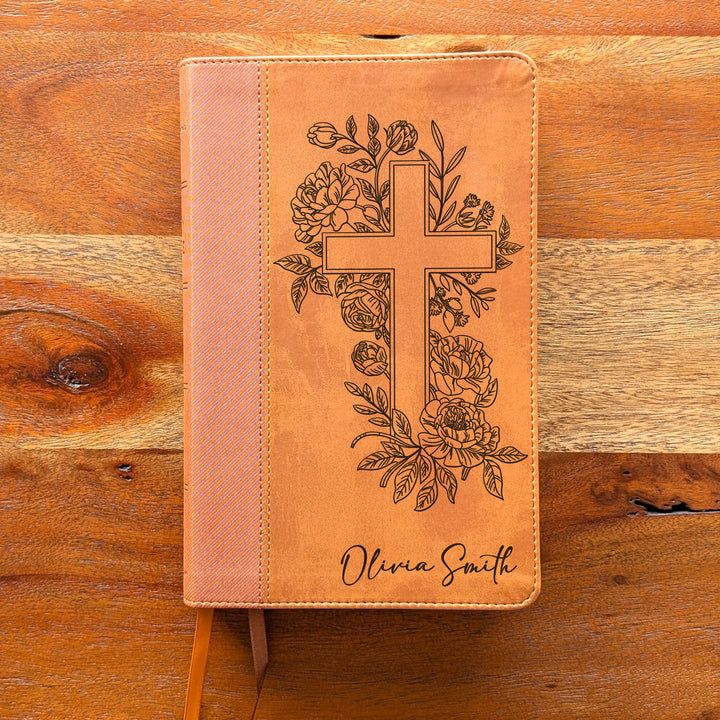 Biblia Personalizada NVI tamaño personal – Letra grande, marrón | Corona de Espinas