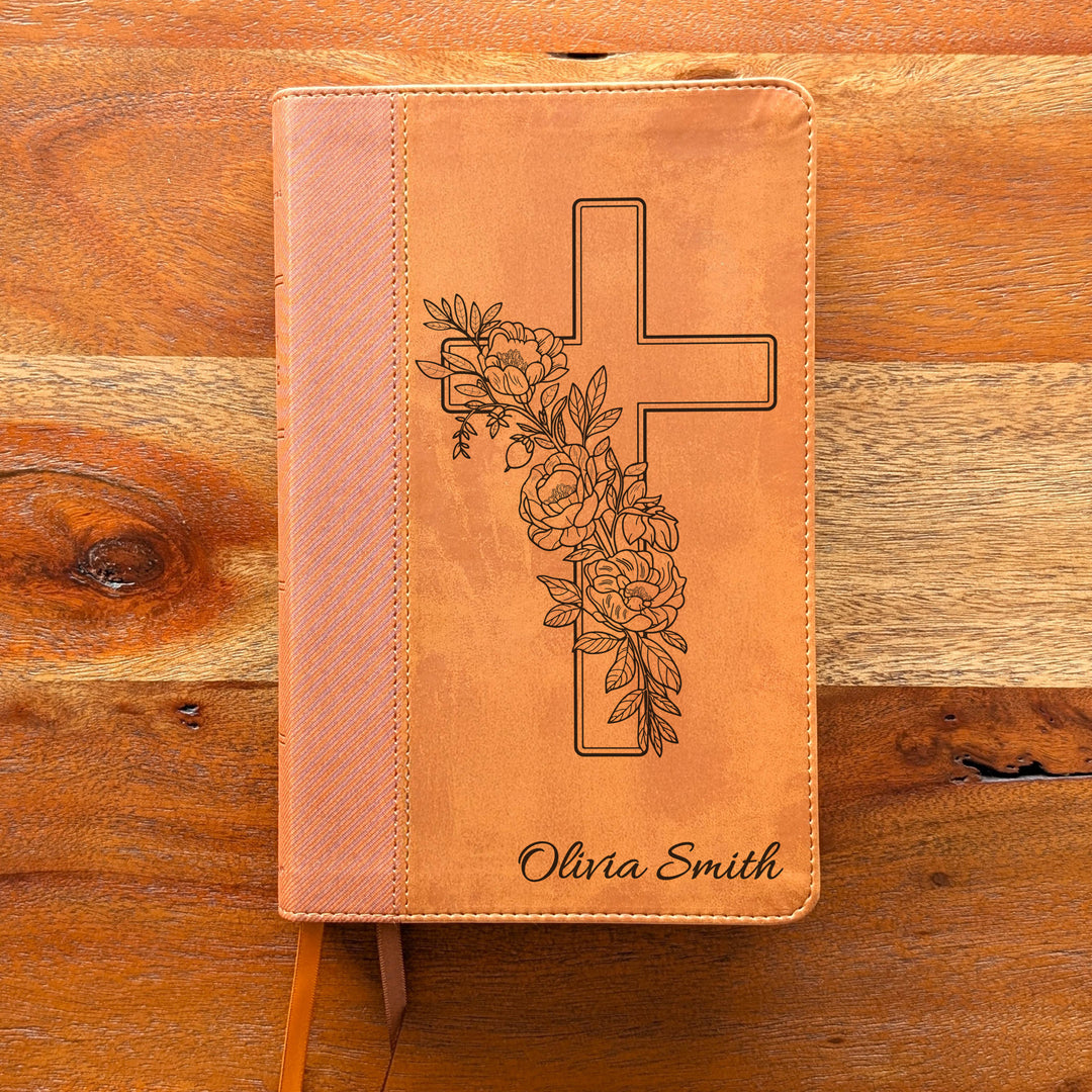 Biblia Personalizada NVI tamaño personal – Letra grande, marrón | Corona de Espinas