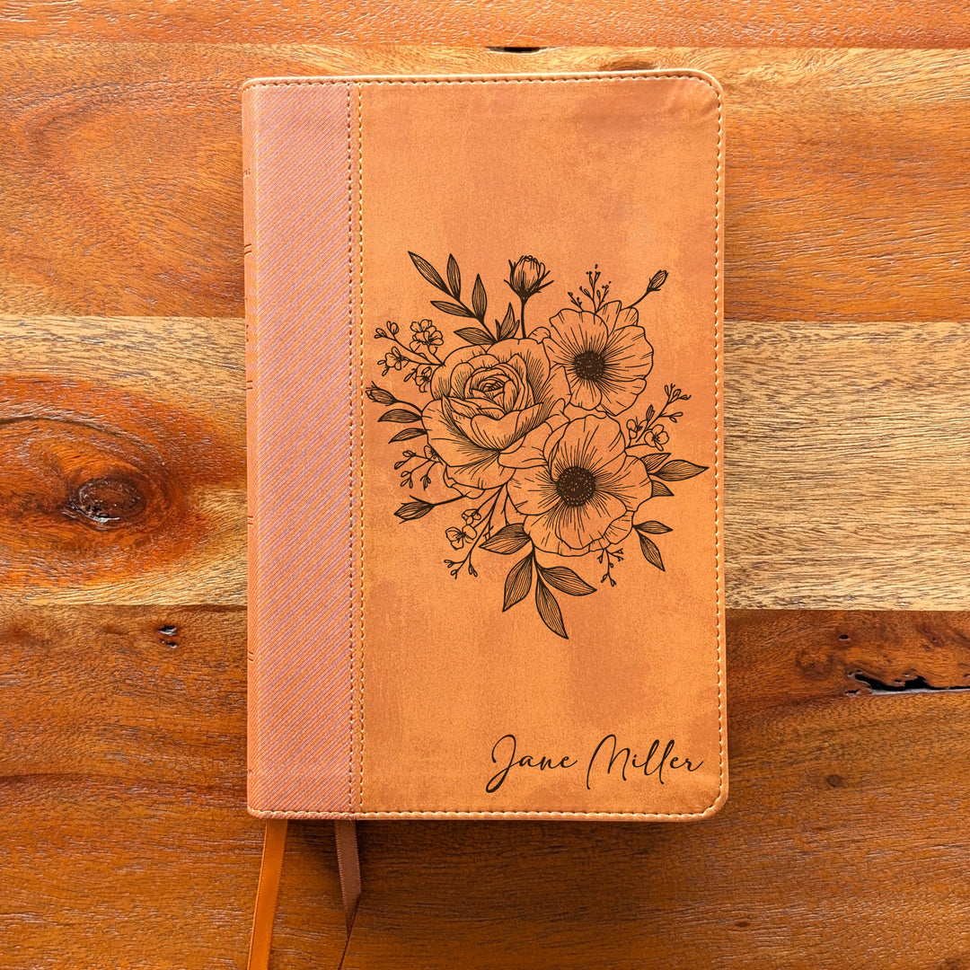 Biblia Personalizada NVI tamaño personal – Letra grande, marrón | Corona de Espinas
