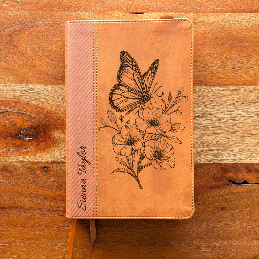Biblia Personalizada NVI tamaño personal – Letra grande, marrón | Corona de Espinas