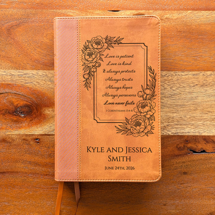 Biblia Personalizada NVI tamaño personal – Letra grande, marrón | Corona de Espinas