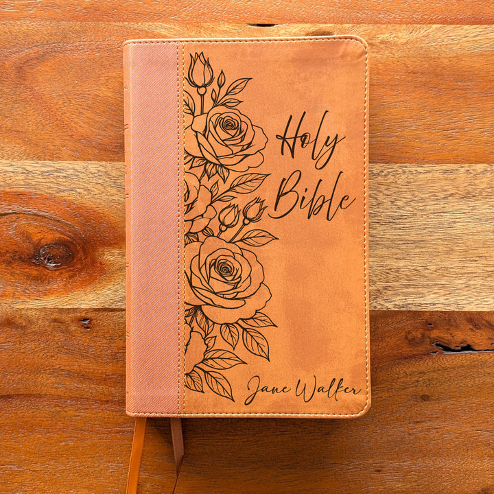Biblia Personalizada NVI tamaño personal – Letra grande, marrón | Corona de Espinas