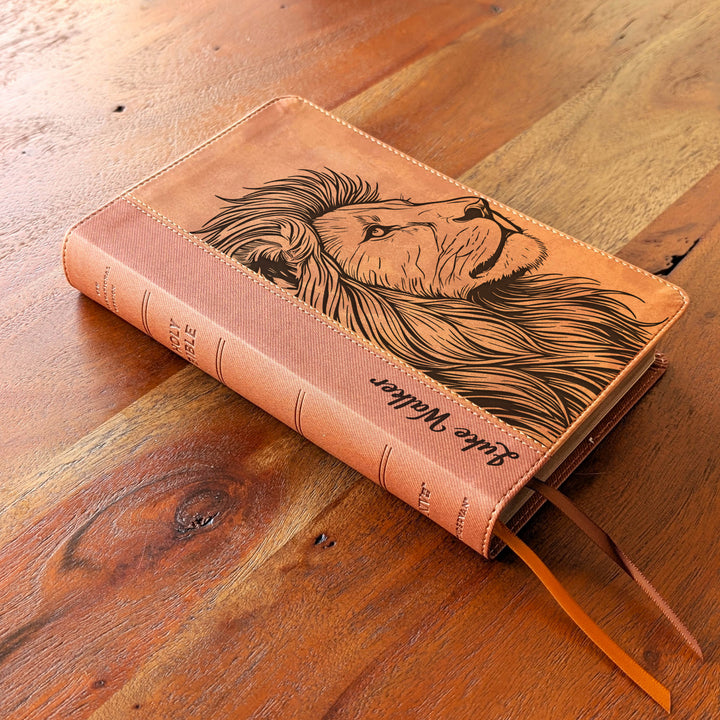Biblia Personalizada NVI tamaño personal – Letra grande, marrón | Corona de Espinas